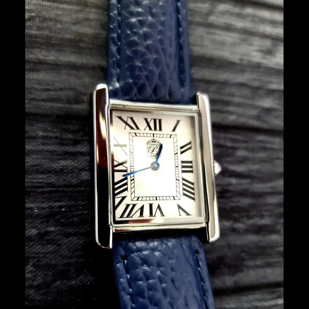 Pierre Lucerne 1888 Tank Swiss Inspired Mens Watch‎ Blue